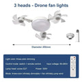 E27 Ceiling Fan with Light Remote Control Dimmable LED Fan Light 3Color Eye Protection Strobe Free Bedroom Kitchen Garage Office