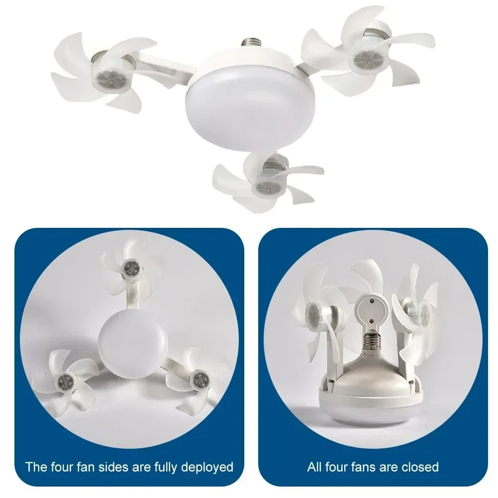 E27 Ceiling Fan with Light Remote Control Dimmable LED Fan Light 3Color Eye Protection Strobe Free Bedroom Kitchen Garage Office